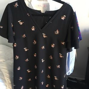 Ann Taylor Flutter sleeve shift dress workwear 12